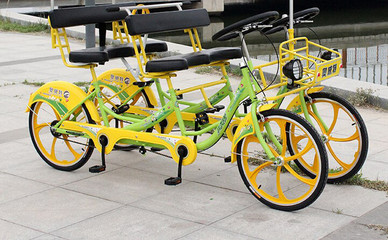 奧威特多人聯(lián)排自行車(chē) 一體輪設(shè)計(jì)、雨篷配置，打造舒適多人騎行體驗(yàn)